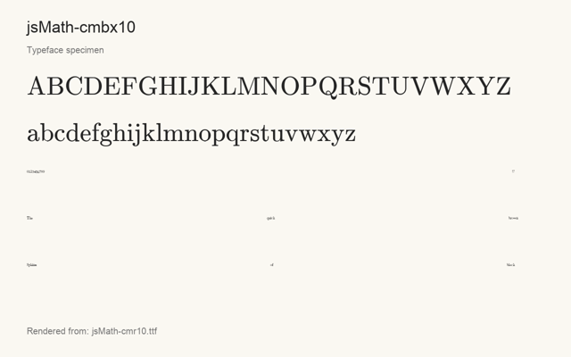 Typeface specimen rendered from the distributed font