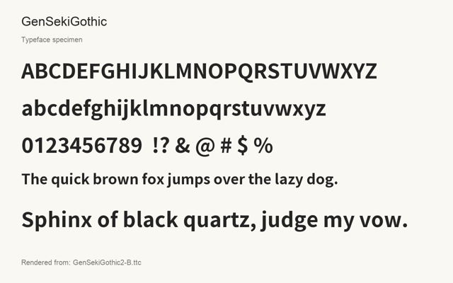 Typeface specimen rendered from the distributed font