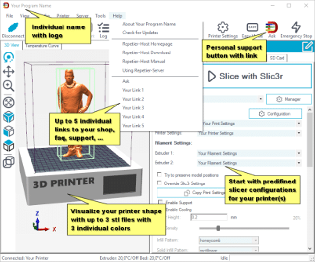 Interface oficial do aplicativo