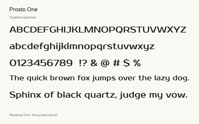 Typeface specimen rendered from the distributed font