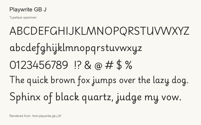 Typeface specimen rendered from the distributed font