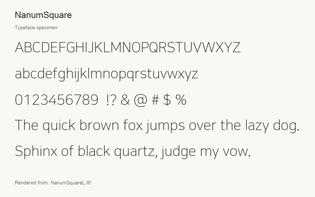 Typeface specimen rendered from the distributed font