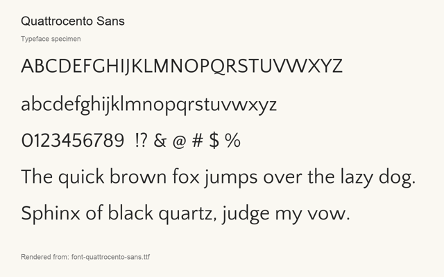 Typeface specimen rendered from the distributed font