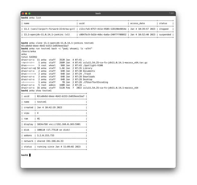 Official Anka Virtualization command-line interface on macOS.