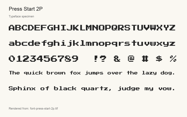 Typeface specimen rendered from the distributed font