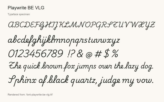Typeface specimen rendered from the distributed font