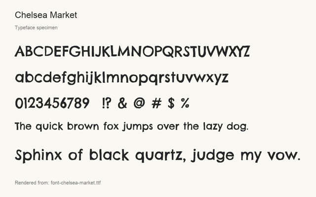 Typeface specimen rendered from the distributed font