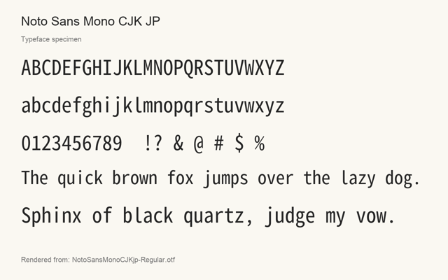 Typeface specimen rendered from the distributed font