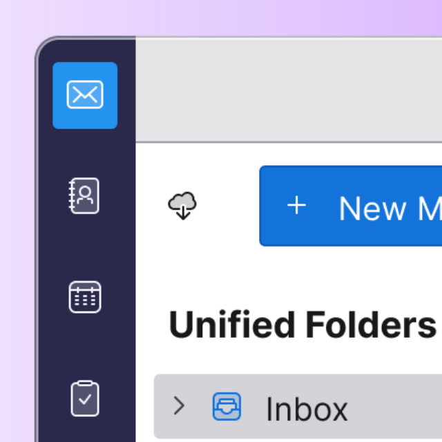 Official cropped Thunderbird interface showing unified folders; version and platform not specified.