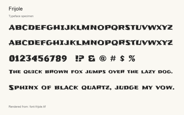Typeface specimen rendered from the distributed font