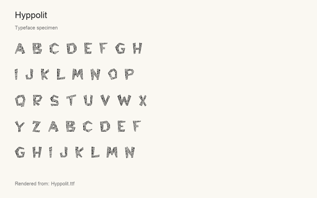 Typeface specimen rendered from the distributed font