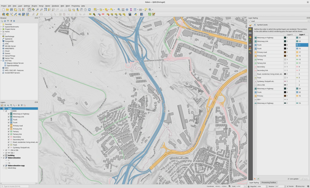 Ejemplo de la galería oficial de capturas de pantalla de QGIS; no se especifican la plataforma ni la compilación exacta.