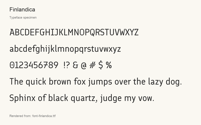 Typeface specimen rendered from the distributed font