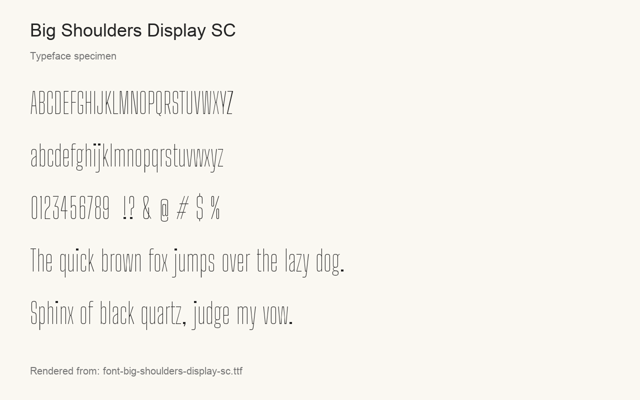 Typeface specimen rendered from the distributed font
