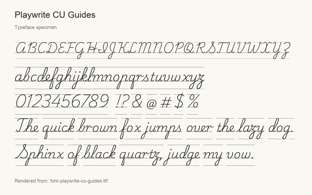 Typeface specimen rendered from the distributed font