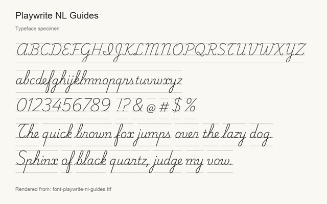 Typeface specimen rendered from the distributed font