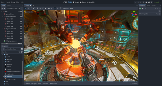 Official documentation3D scene editor example labeled4.4 beta1; historical, not a4.7.2-specific Mac capture.