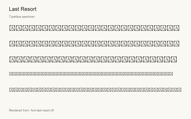 Typeface specimen rendered from the distributed font