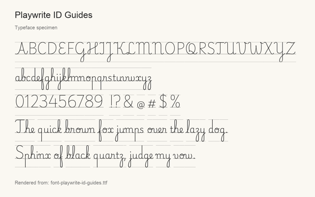 Typeface specimen rendered from the distributed font