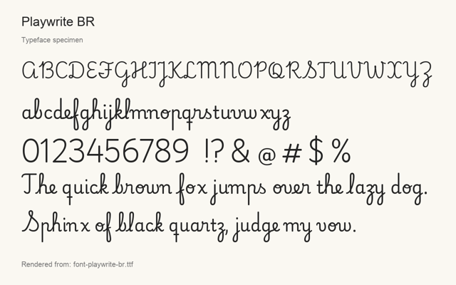 Typeface specimen rendered from the distributed font