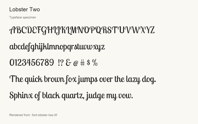 Typeface specimen rendered from the distributed font