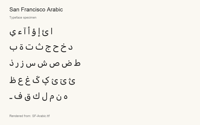 Typeface specimen rendered from the distributed font