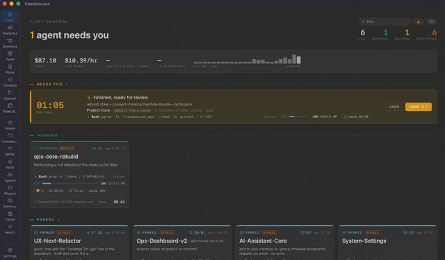 Official Fleet monitoring screenshot (exact version unspecified)