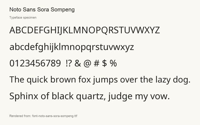 Typeface specimen rendered from the distributed font