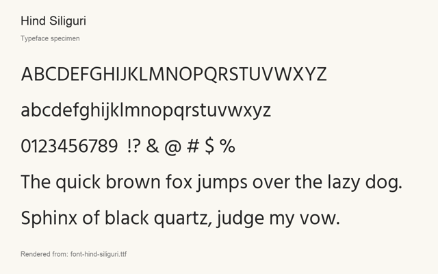 Typeface specimen rendered from the distributed font