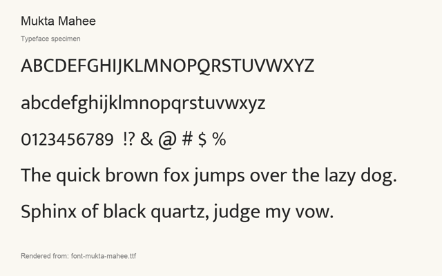 Typeface specimen rendered from the distributed font