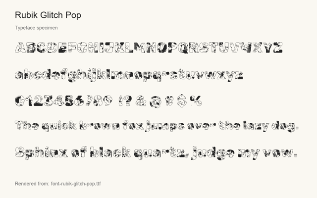 Typeface specimen rendered from the distributed font