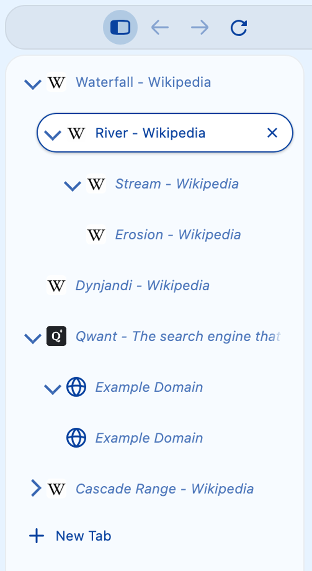Official support-document crop showing nested tree tabs in the sidebar.