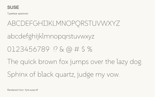 Typeface specimen rendered from the distributed font