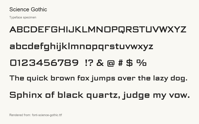 Typeface specimen rendered from the distributed font
