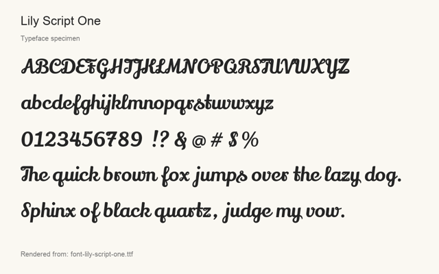 Typeface specimen rendered from the distributed font
