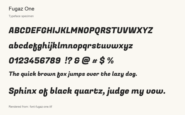 Typeface specimen rendered from the distributed font