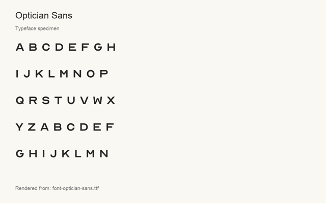 Typeface specimen rendered from the distributed font