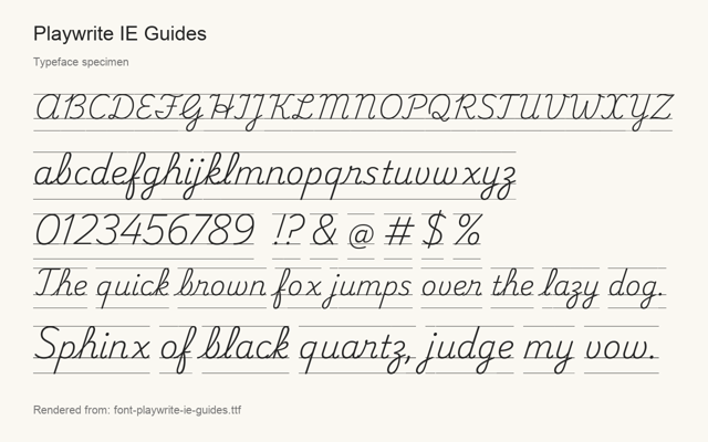 Typeface specimen rendered from the distributed font