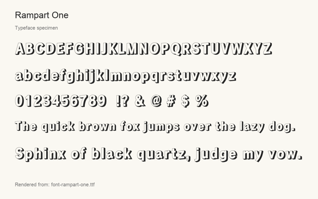 Typeface specimen rendered from the distributed font
