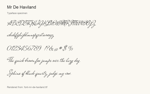 Typeface specimen rendered from the distributed font