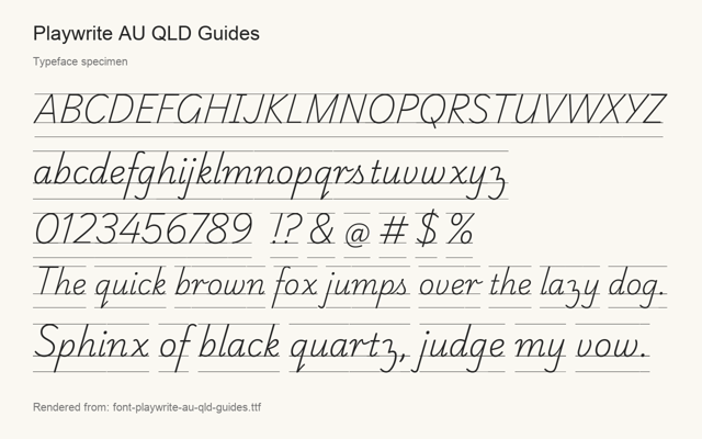 Typeface specimen rendered from the distributed font
