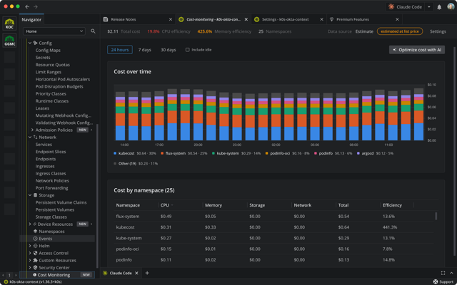 Official Lens 2026.9.181013 release illustration showing Cost Monitoring; screenshot platform unspecified.