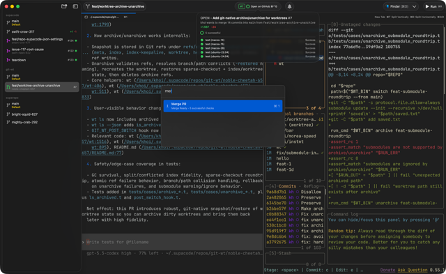 Supacode running parallel coding agents, from the official website.