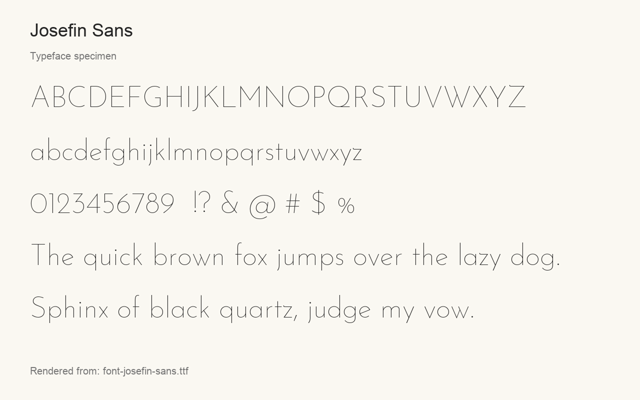 Typeface specimen rendered from the distributed font