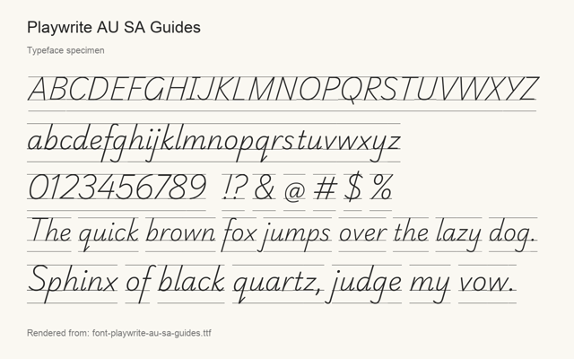 Typeface specimen rendered from the distributed font