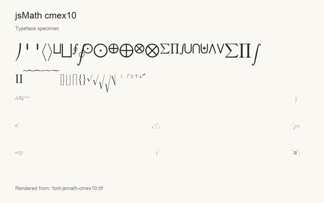 Typeface specimen rendered from the distributed font