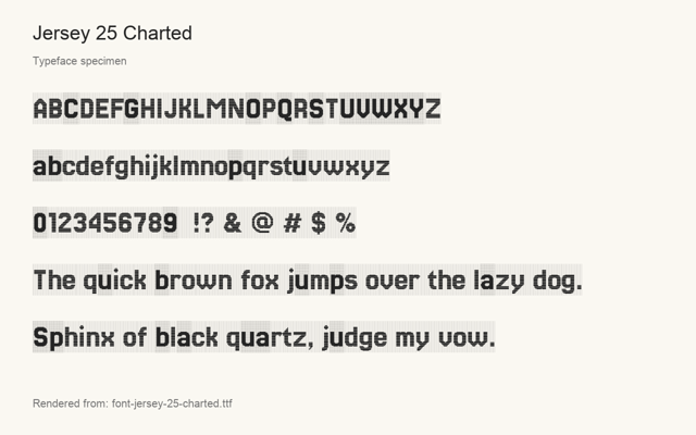 Typeface specimen rendered from the distributed font
