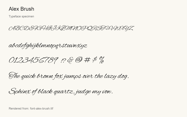 Typeface specimen rendered from the distributed font