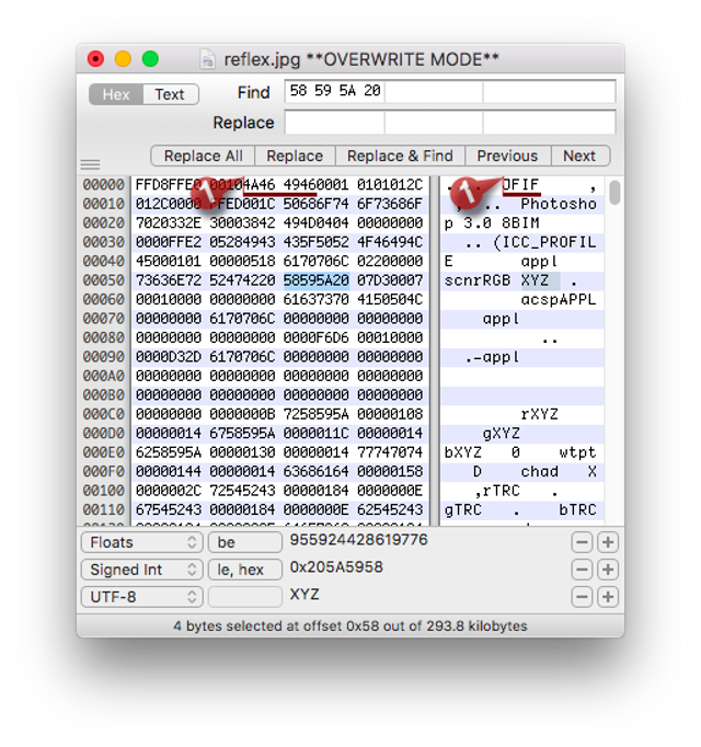 公式README：バイト選択範囲に注釈が付いたHex Fiendのバイナリ編集インターフェースです。
