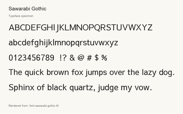 Typeface specimen rendered from the distributed font